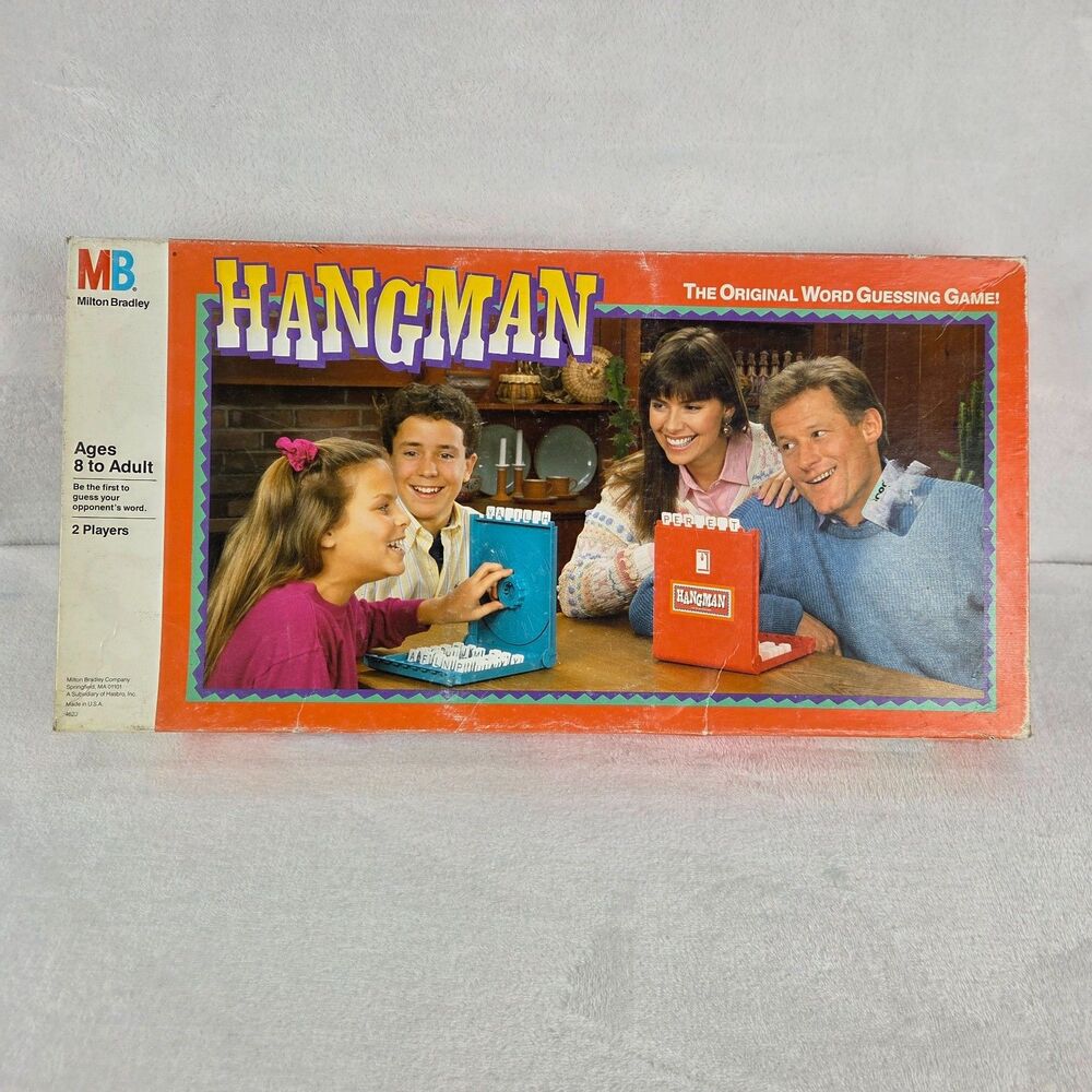 1988‎ Milton Bradley Hangman Vintage Word Guessing Board Game COMPLETE